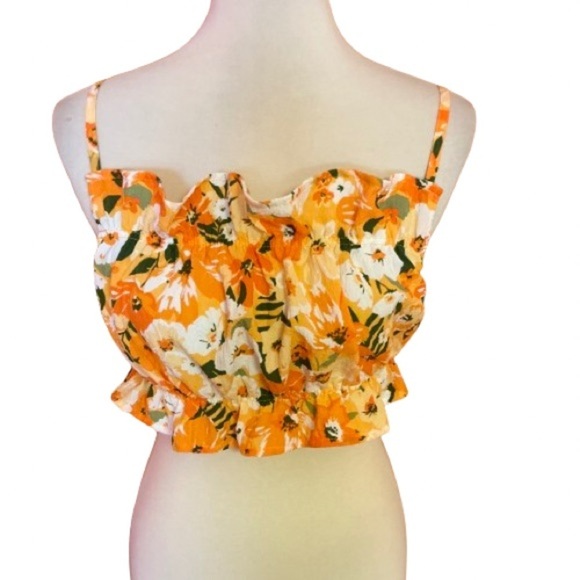 3 for 20 $ bundle Divided bright floral crop top - Picture 1 of 8